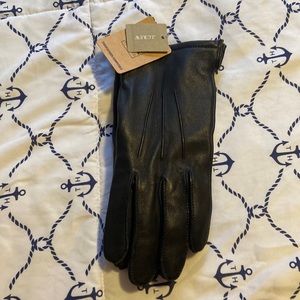J.Crew Black leather gloves
